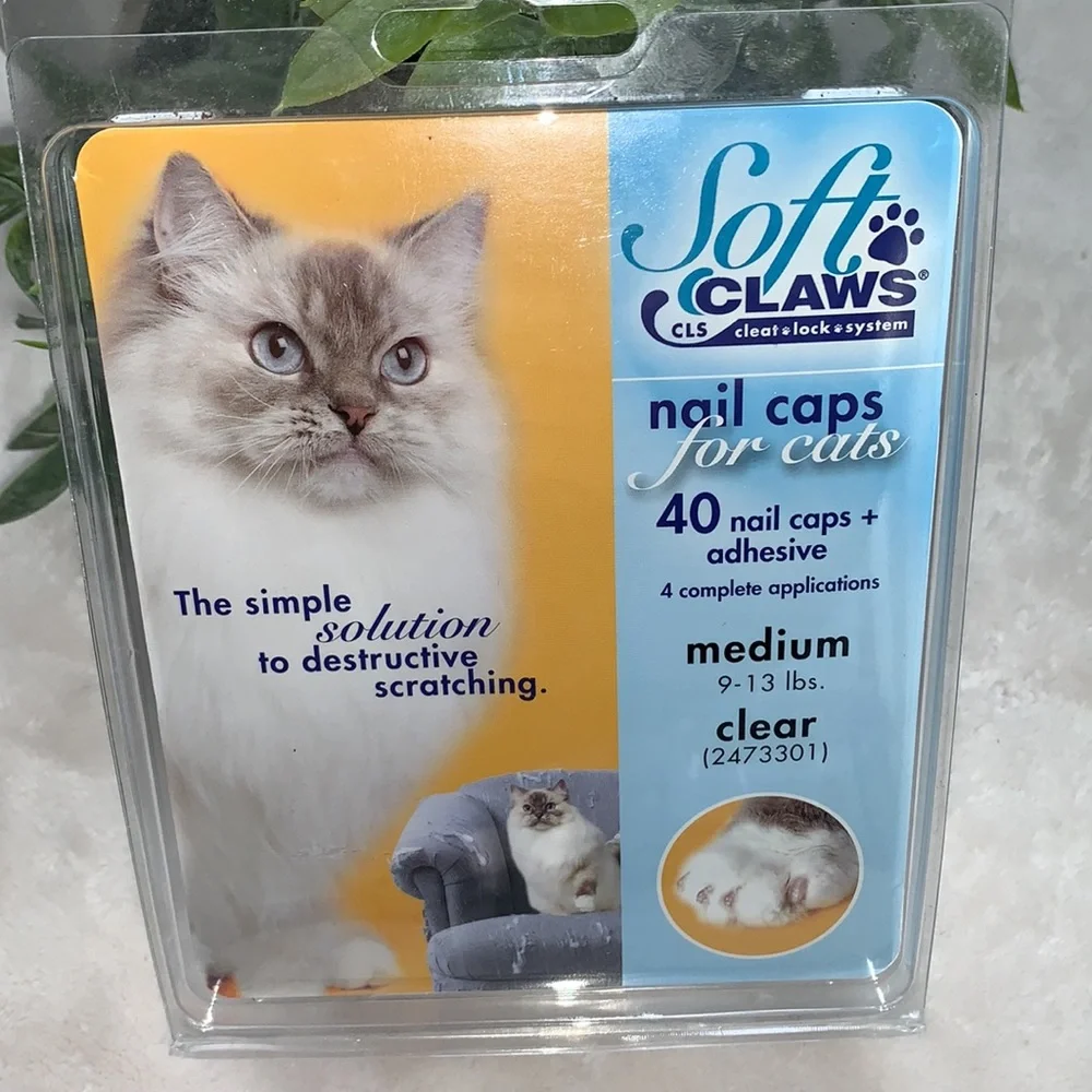 NEW Soft Claws Nail Caps for Cats Medium 9-13 lbs.